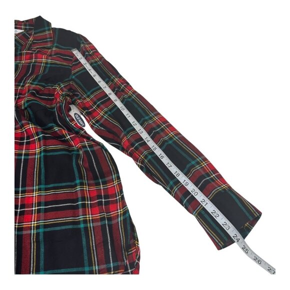 Old Navy Womens Plaid Button-Up Long Sleeve Shirt Top Size L Red/Green/Black - Picture 6 of 13